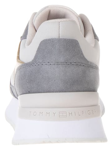 Tommy Hilfiger Leder-Sneakers in Grau/ Rosa