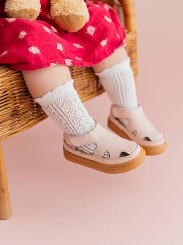 First Step Skórzane półsandały w kolorze jasnoróżowym