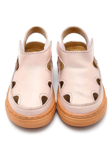 First Step Leder-Halbsandalen in Rosa