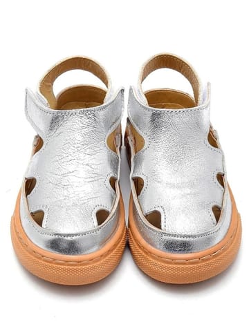 First Step Leren enkelsandalen zilverkleurig