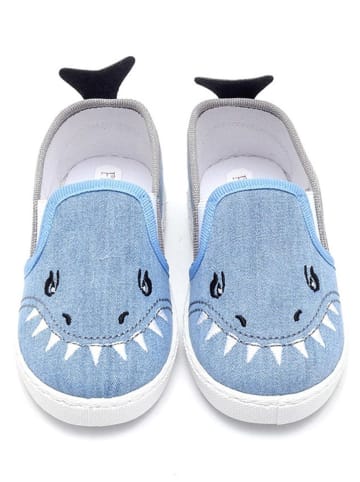 First Step Slipper "Shark" in Blau