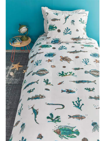 Hanneke de Jager Renforcé beddengoedset "Deep the Sea" wit/groen