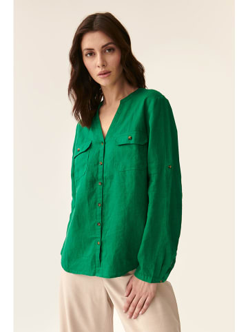 TATUUM Lniana bluzka w kolorze zielonym