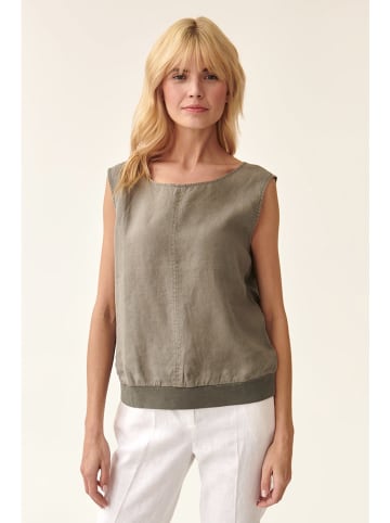 TATUUM Lniany top w kolorze khaki