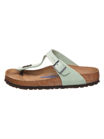 Birkenstock Leder-Zehentrenner "Gizeh" in Grün - Weite N