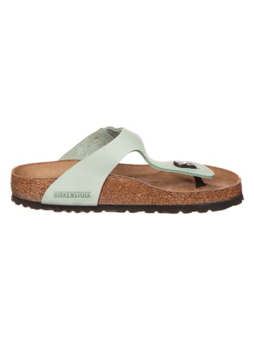 Birkenstock Leren teenslippers "Gizeh" groen - wijdte N