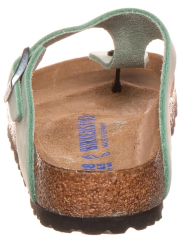 Birkenstock Leren teenslippers "Gizeh" groen - wijdte N