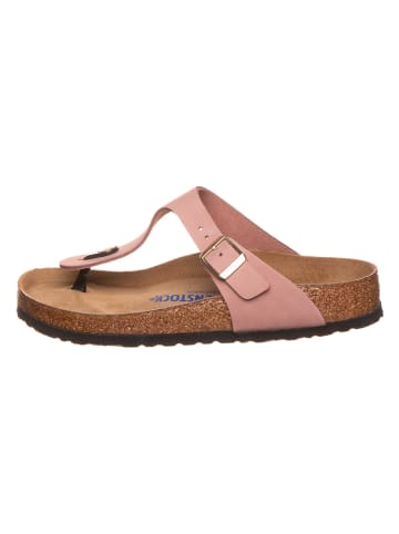 Birkenstock Skórzane japonki "Gizeh" w kolorze jasnoróżowym