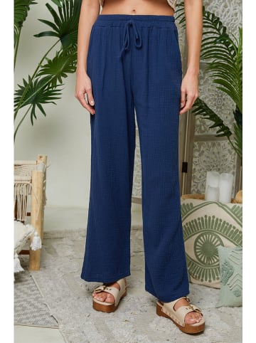 Le Monde du Lin Linnen broek donkerblauw