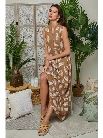 Lin Passion Leinen-Kleid in Hellbraun
