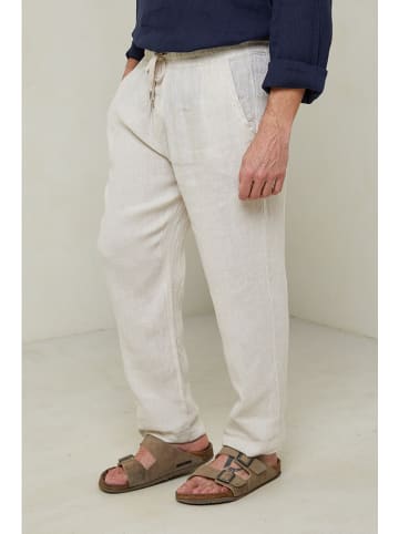 Lin Passion Spodnie w kolorze kremowym