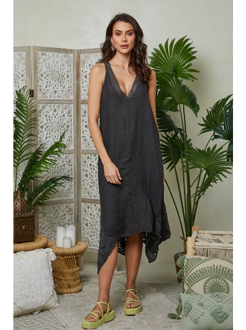 Lin Passion Leinen-Kleid in Anthrazit