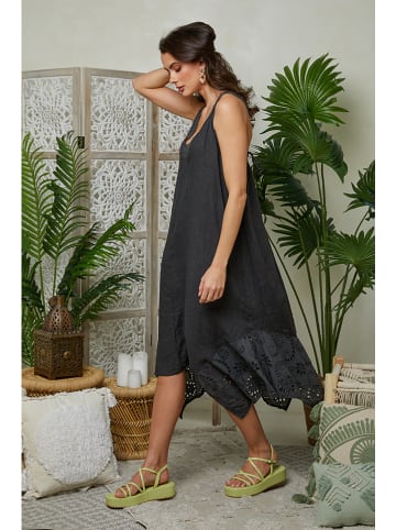 Lin Passion Leinen-Kleid in Anthrazit