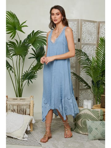 Lin Passion Leinen-Kleid in Hellblau