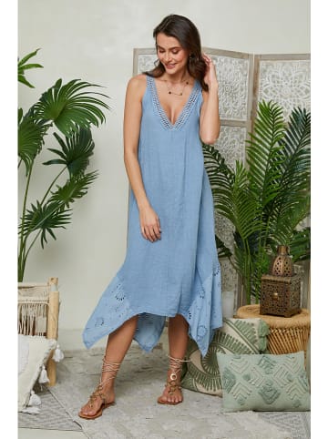Lin Passion Leinen-Kleid in Hellblau