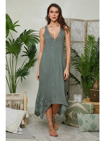 Lin Passion Leinen-Kleid in Grün