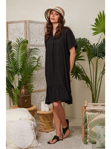 Lin Passion Leinen-Kleid in Schwarz