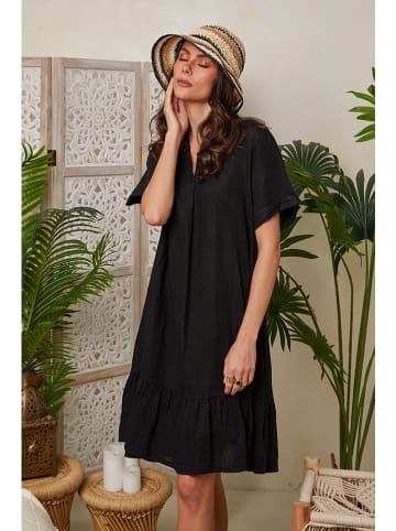 Lin Passion Leinen-Kleid in Schwarz