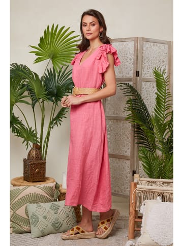 Lin Passion Leinen-Kleid in Pink