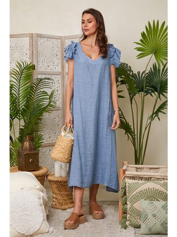 Lin Passion Leinen-Kleid in Hellblau