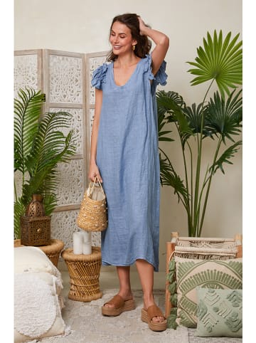 Lin Passion Leinen-Kleid in Hellblau