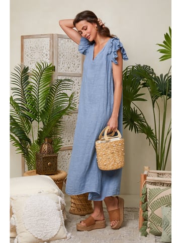 Lin Passion Leinen-Kleid in Hellblau