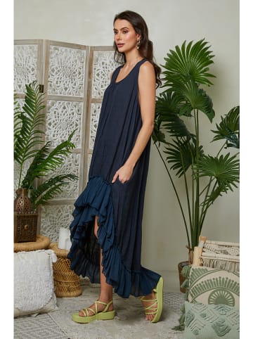 Le Monde du Lin Leinen-Kleid in Dunkelblau