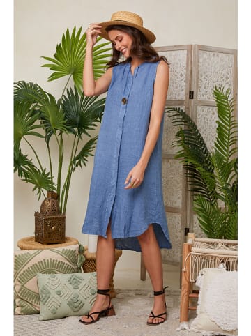 Lin Passion Leinen-Kleid in Blau
