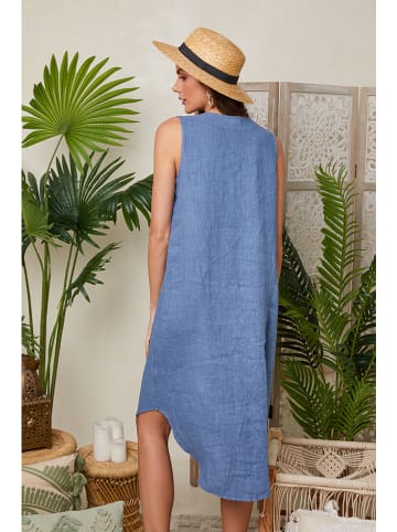 Lin Passion Leinen-Kleid in Blau
