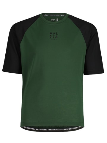 Maloja Koszulka kolarska "ArdezM" w kolorze zielono-czarnym