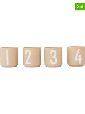 Design Letters 4-delige set: bekers beige - 50 ml