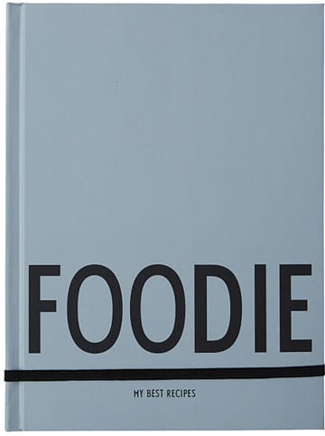 Design Letters Rezeptbuch "Foodie" in Grau - (B)18,5 x (H)24,5 cm