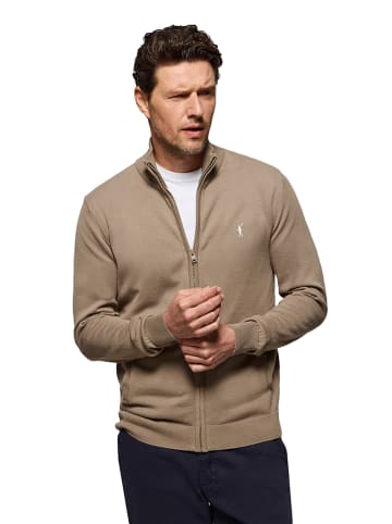Polo Club Cardigan in Hellbraun