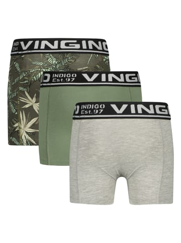 Vingino 3-delige set: boxershorts kaki/grijs