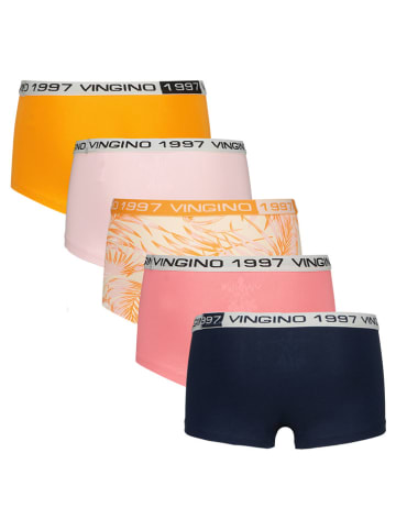 Vingino 5er-Set: Pantys in Pink/ Orange/ Dunkelblau