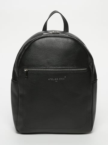 ATELIER ENAI Skórzany plecak "Tati" w kolorze czarnym - 25 x 31 x 10 cm