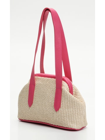 maison héritage PARIS Schultertasche "Mini Nice" in Pink/ Beige - (B)26 x (H)17 x (T)7 cm