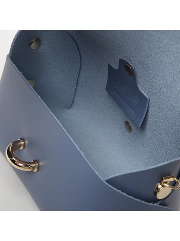 Victor & Hugo Paris Skórzana torebka "Zephyr" w kolorze błękitnym - 16 x 10 x 9 cm