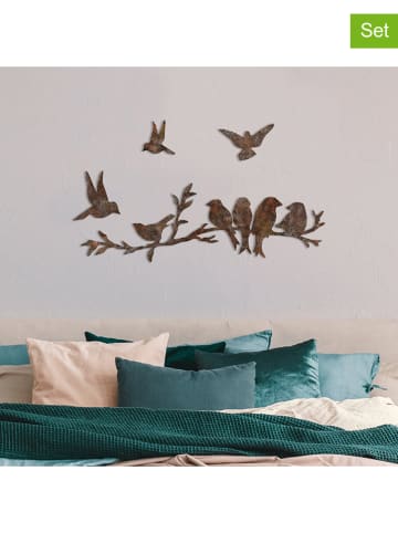 ABERTO DESIGN 4-delige set: wanddecoratie "Rusty Birds"