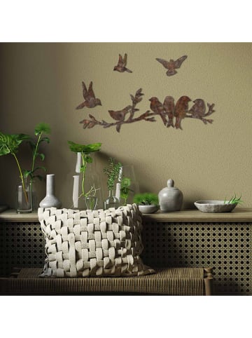 ABERTO DESIGN 4-delige set: wanddecoratie "Rusty Birds"