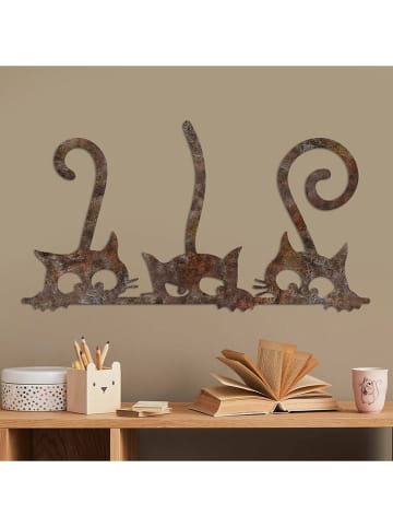 ABERTO DESIGN Dekoracja ścienna "Rusty Cats" - 60 x 33 cm