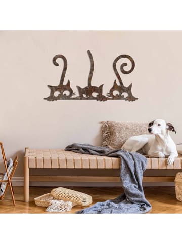 ABERTO DESIGN Dekoracja ścienna "Rusty Cats" - 60 x 33 cm