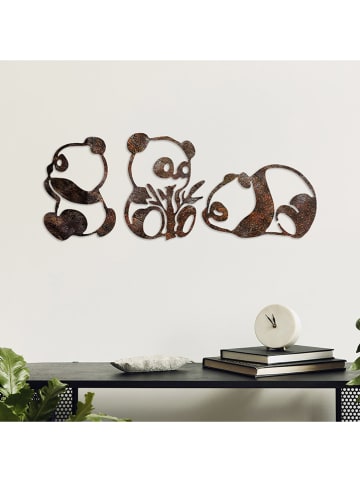 ABERTO DESIGN 3er-Set: Wanddekore "Rusty Panda"