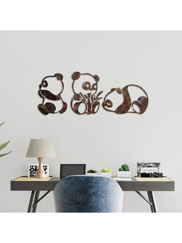 ABERTO DESIGN 3er-Set: Wanddekore "Rusty Panda"