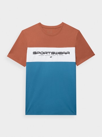 4F Shirt lichtbruin/blauw