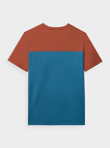 4F Shirt lichtbruin/blauw