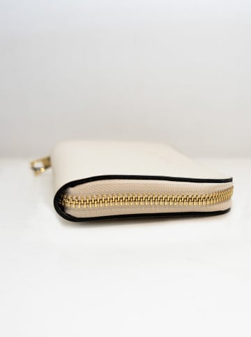 ATELIER ENAI Leren portemonnee "Mini Wally" beige - (B)12 cm - (H)10 cm