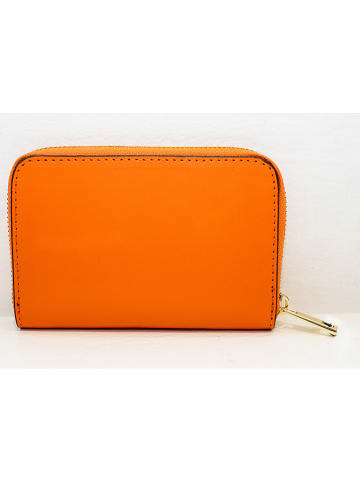 ATELIER ENAI Skórzany portfel "Mini Wally" w kolorze pomarańczowym - 12 x 10 cm