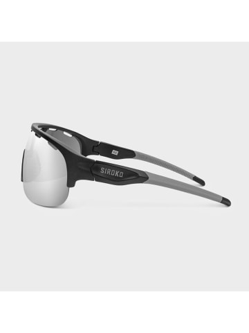 Siroko Unisex-Sportbrille "The Cyclist" in Schwarz/ Silber/ Grau