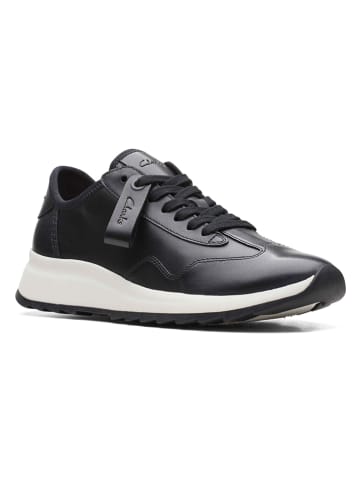 Clarks Leder-Sneakers in Schwarz